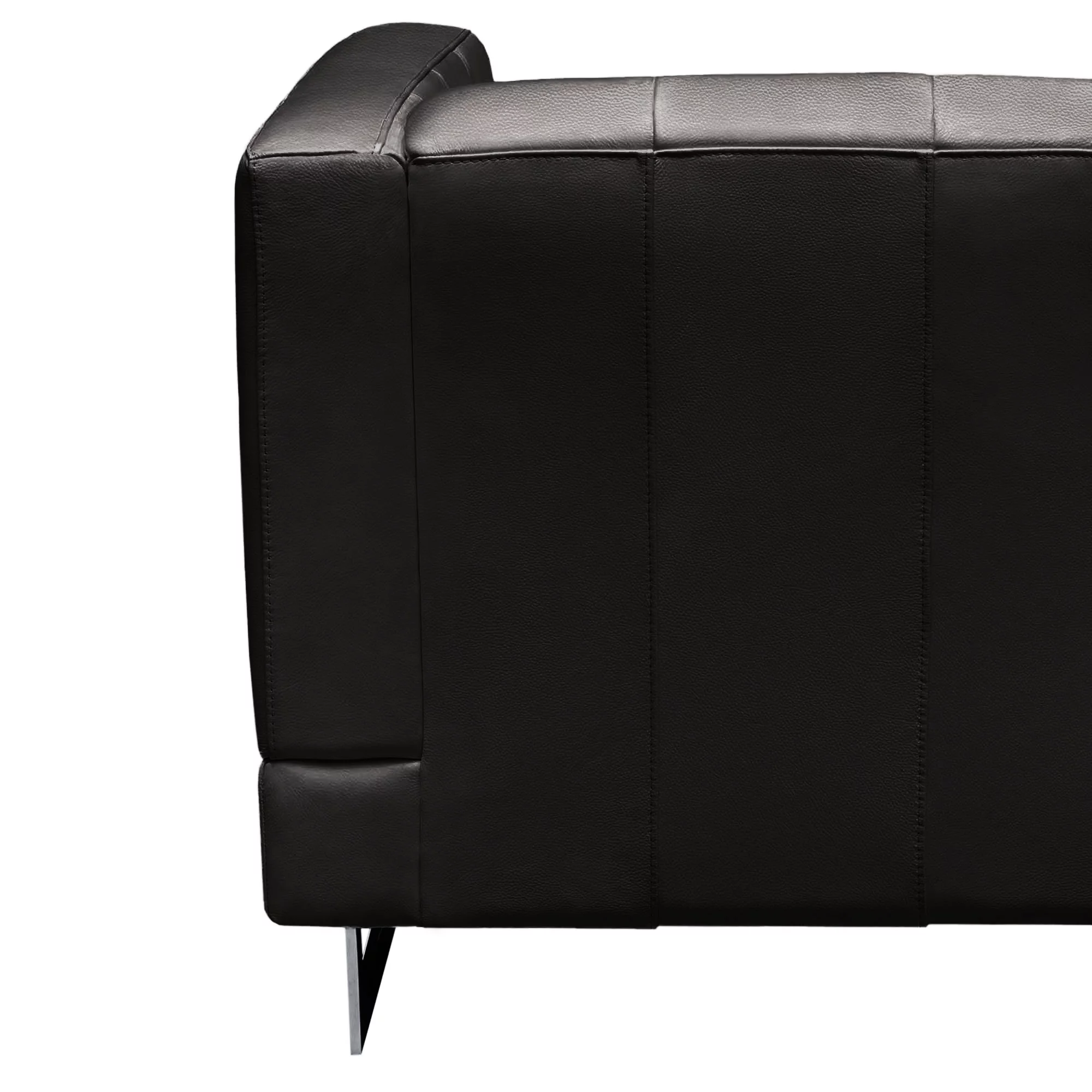 Devon & Claire Elizabeth 3-pc Leather Sofa and Chairs Set, Black