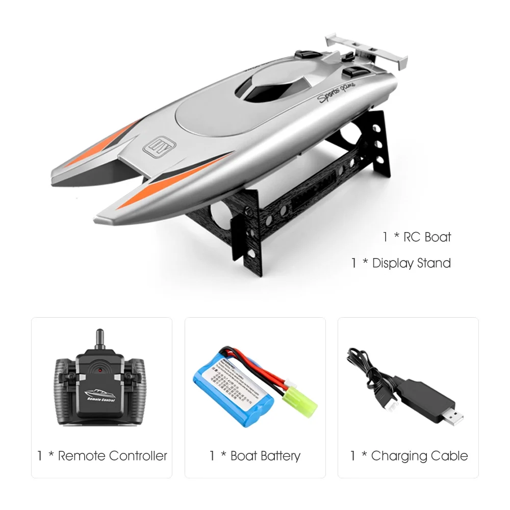 RC Boats for Kids Adult 25KM/H High Speed Racing Boat 2 Channels Remote Control Boats for Pools Racing Boat
