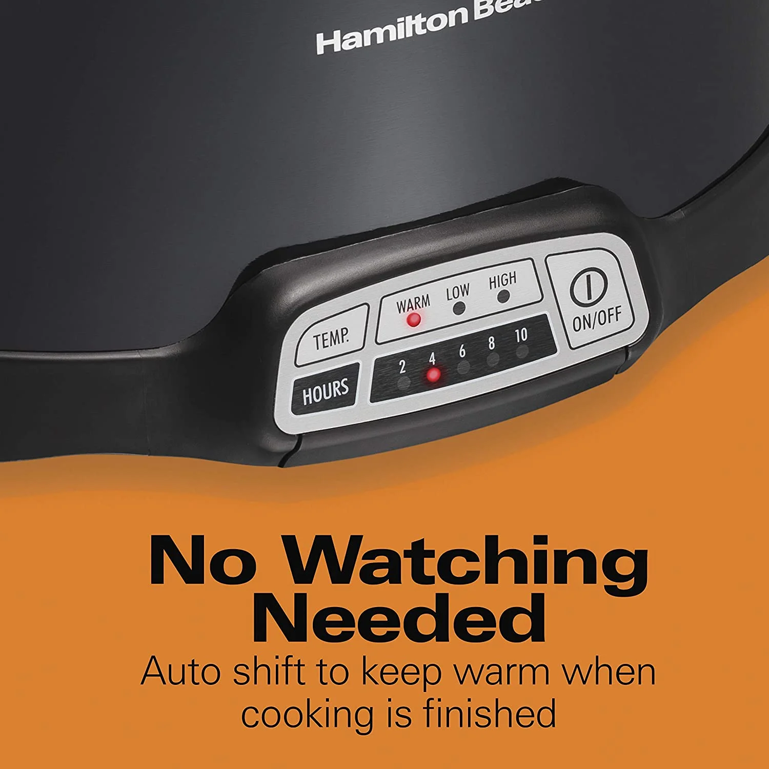Hamilton Beach Portable 7-Quart Programmable Slow Cooker With Lid Latch Strap for Easy Transport, Dishwasher-Safe Crock, Black (33474)