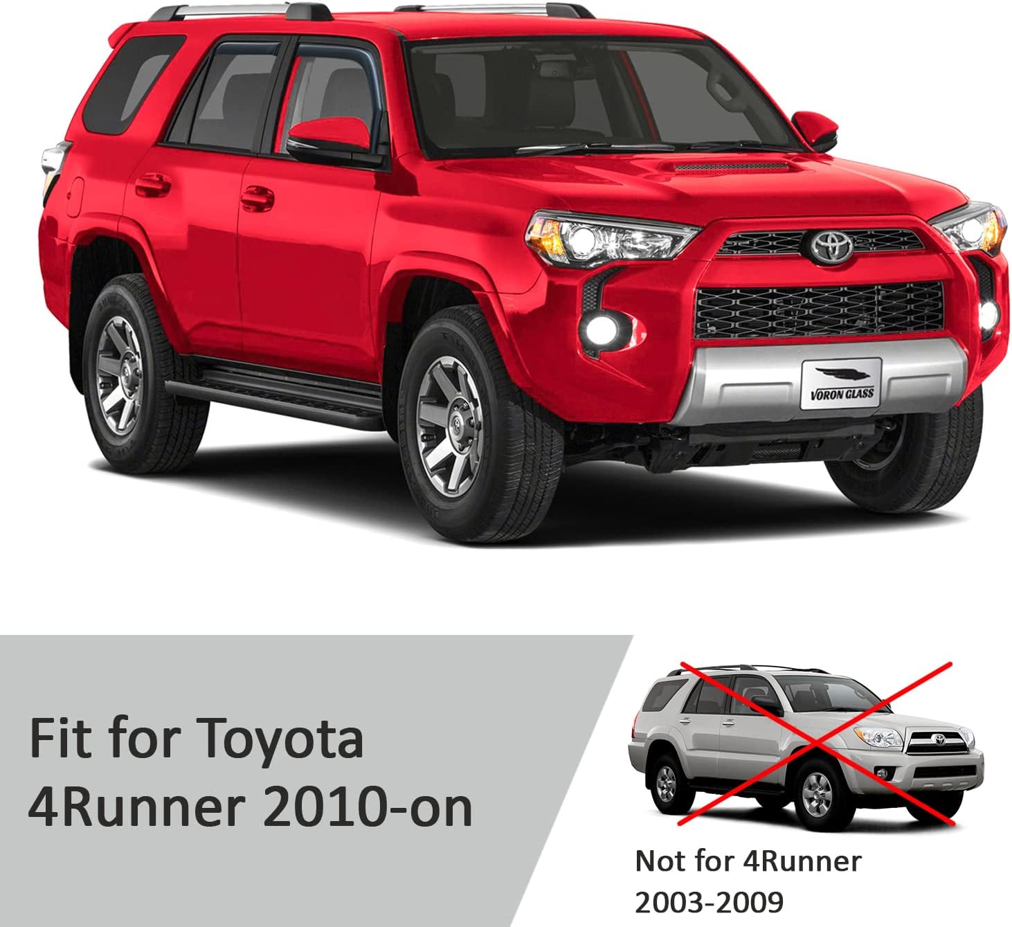 Voron Glass in-Channel Extra Durable Rain Guards for Trucks Toyota Tacoma 2016-2022 Double Cab, Window Deflectors, Vent Window Visors, 4 Pieces - 220056