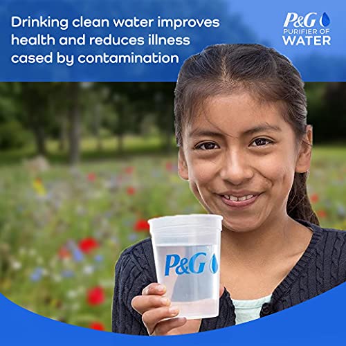 P&G Purifier of Water Portable Water Purifier Packets. Emergency Water Filter Purification Powder Packs for Camping, Hiking, Backpacking, Hunting, and Traveling.