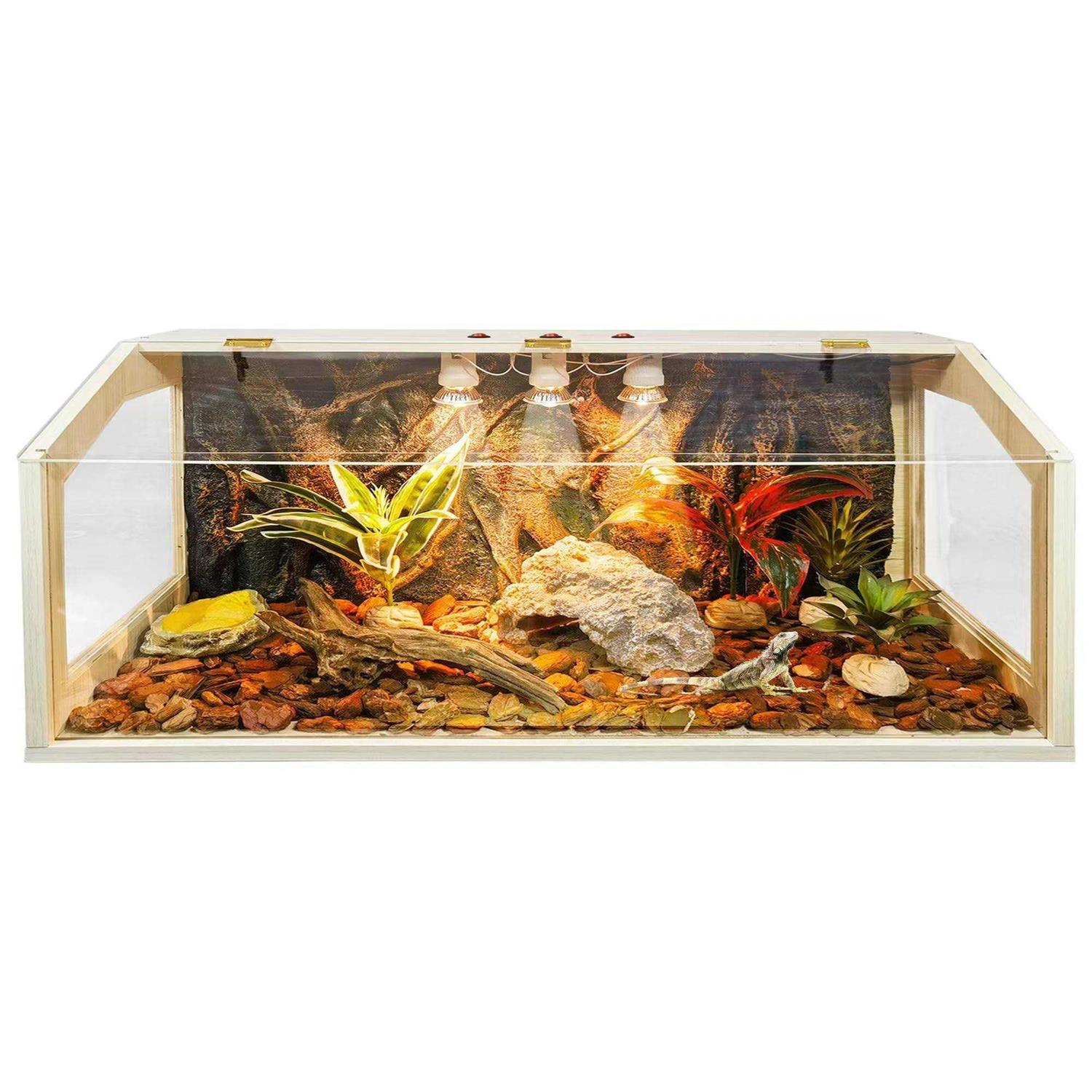 Prolee 21 Gallon to 68 Gallon Reptile Terrarium Tank Tank Bearded Dragon Tank with Roof Door - Pet Supplies online store