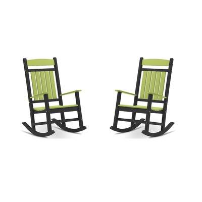 Catelyn Classic Rocking Chair Sand u0026 Stable Color: Black/Lime Green