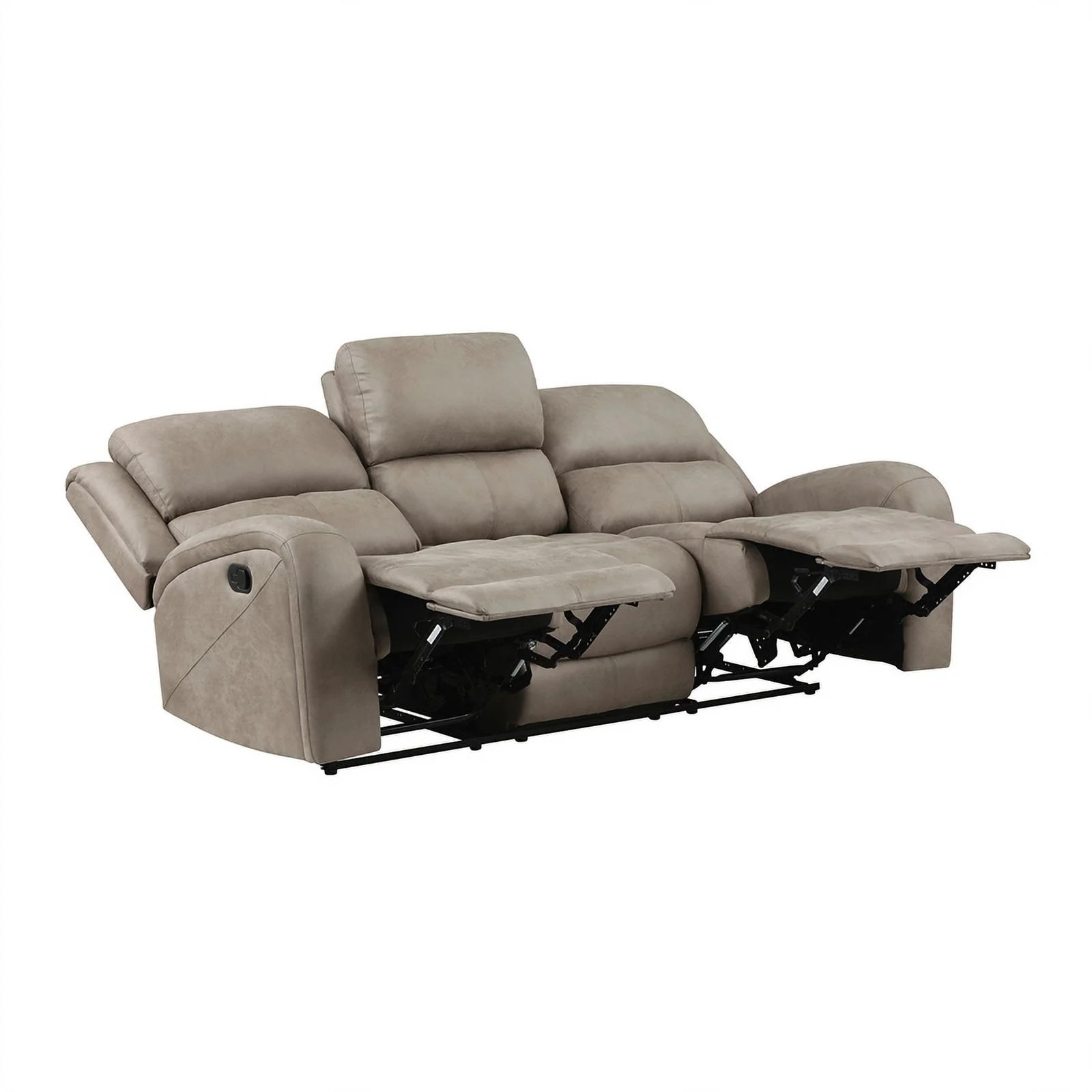 Lexicon Pagosa Polished Microfiber Double Reclining Sofa in Brown