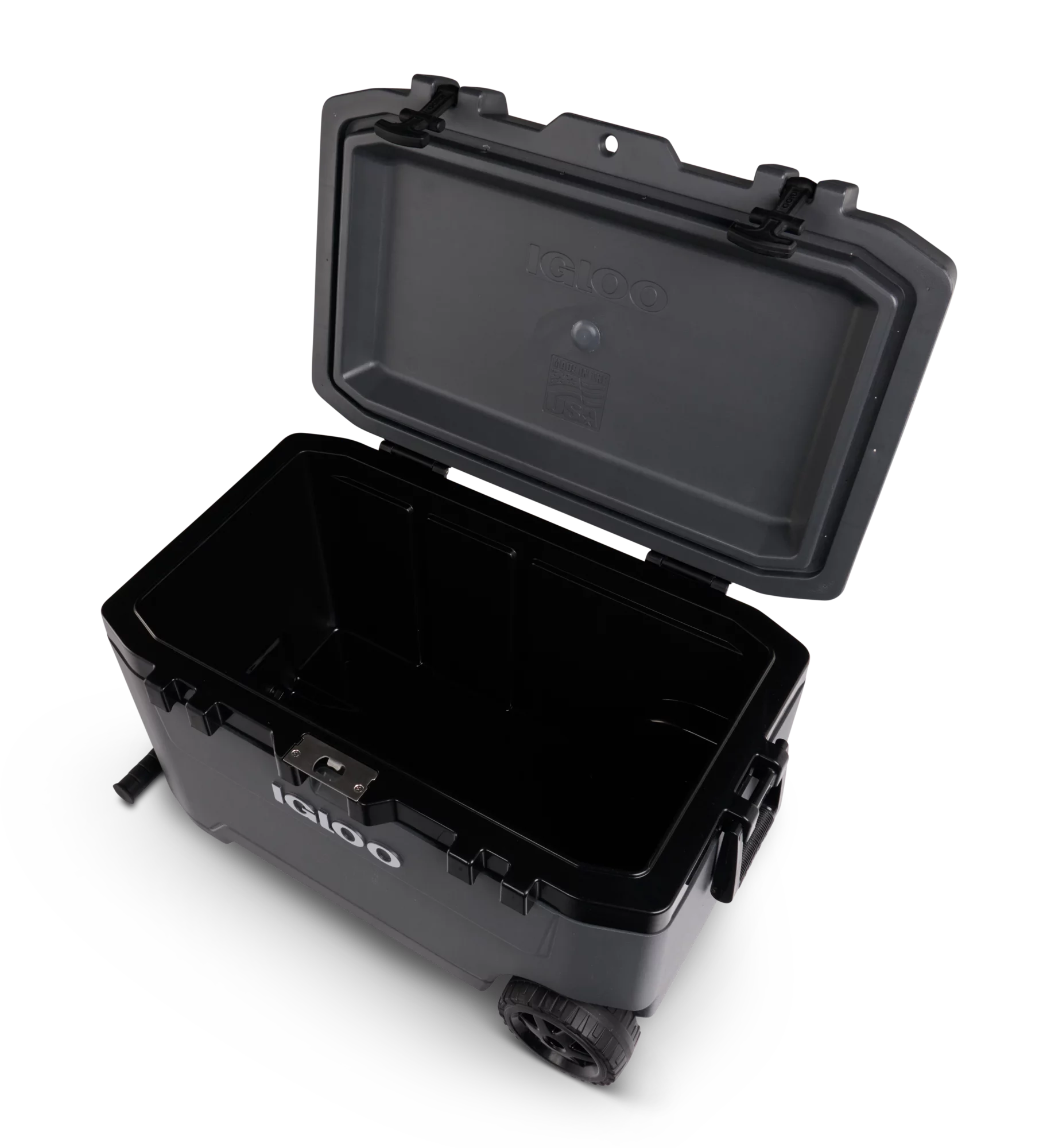 Igloo Overland 72 Quart Ice Chest Cooler with Wheels, Gray (31" x 18" x18)