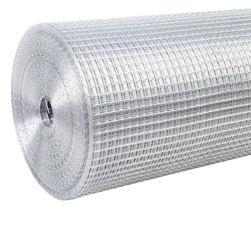 Heavy Duty Hardware Cloth, Hot Dip Galvanized After Welding Double-Zinc Mesh Netting Roll Supports Poultry Netting Cage Fence Welded Wire Mesh & Wire Cloth Gopher Wire,1/2 inch 60in x 100ft 19 gauge