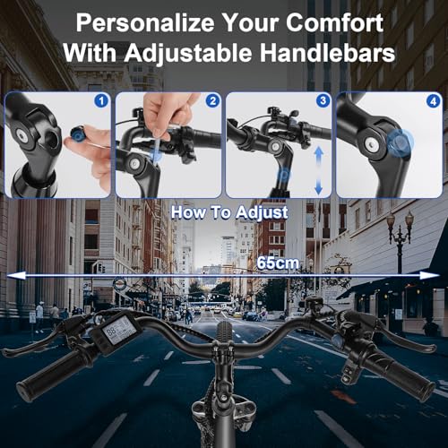 ANCHEER Electric Bike for Adults, 48V 500Wh EBike, UP to 60 Miles, Removable Battery, Fast-Charge, 26" Commuter Electric Bicycles, 7-Speed, LCD Digital Display, Suspension Fork, Cruise Control, UL2849