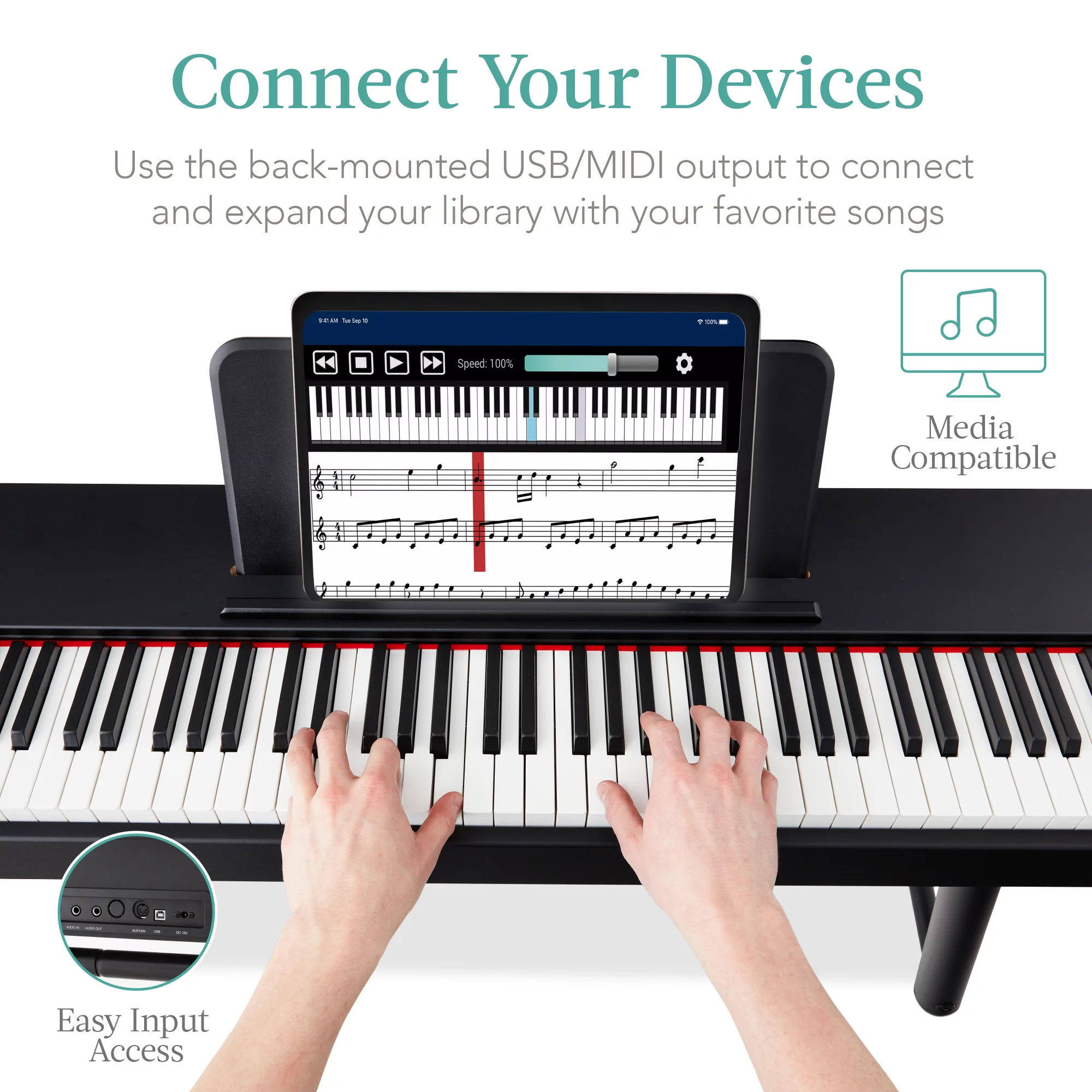 Best Choice Products 88-Key Weighted Full Size Digital Piano Set w/ U-Stand, 3 Sustain Pedal Unit, Stool, Cover