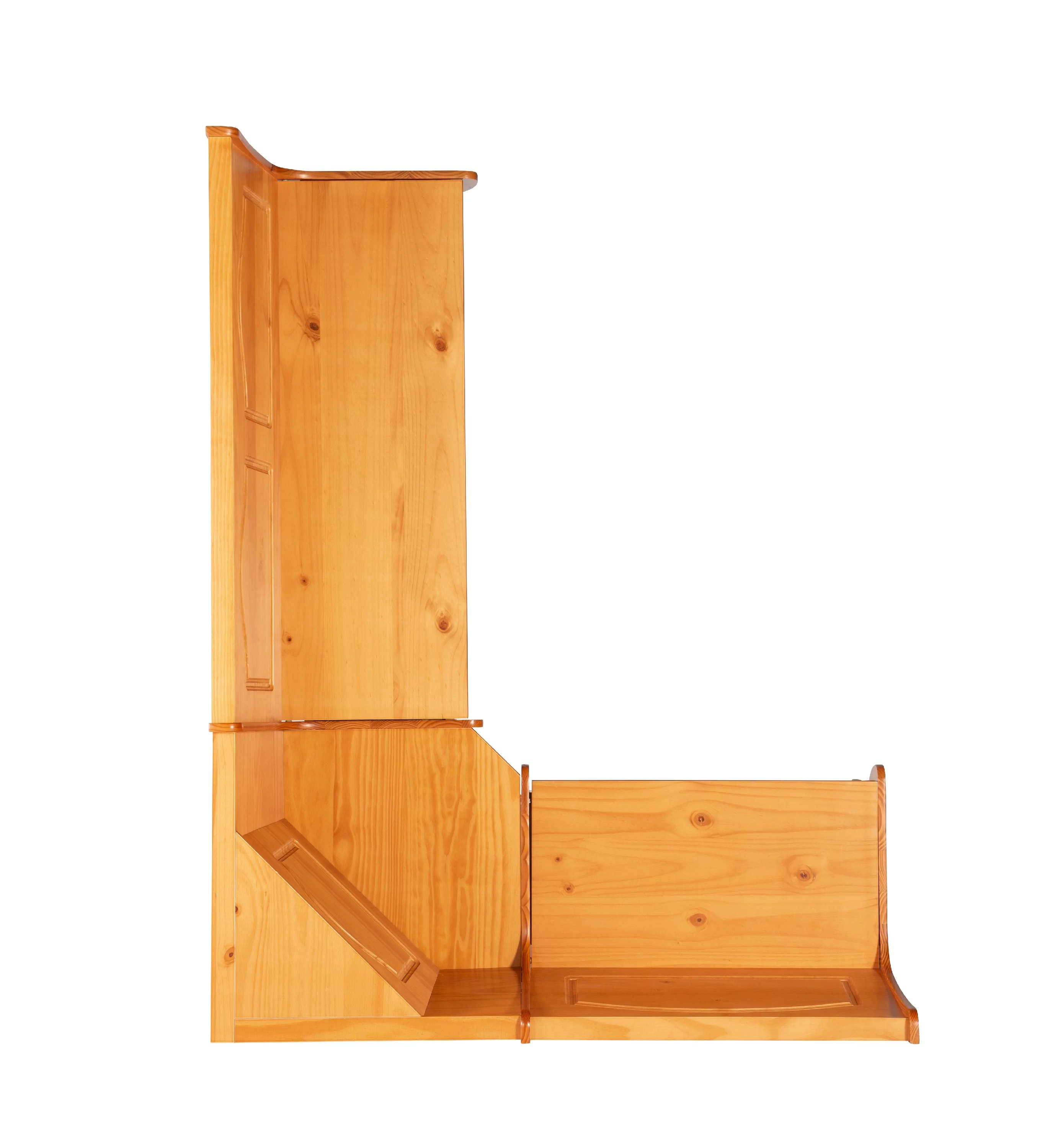 Linon Varden Corner Dining Breakfast Nook with Storage, Seats 4 (Table Sold Separately), Natural Honey Finish