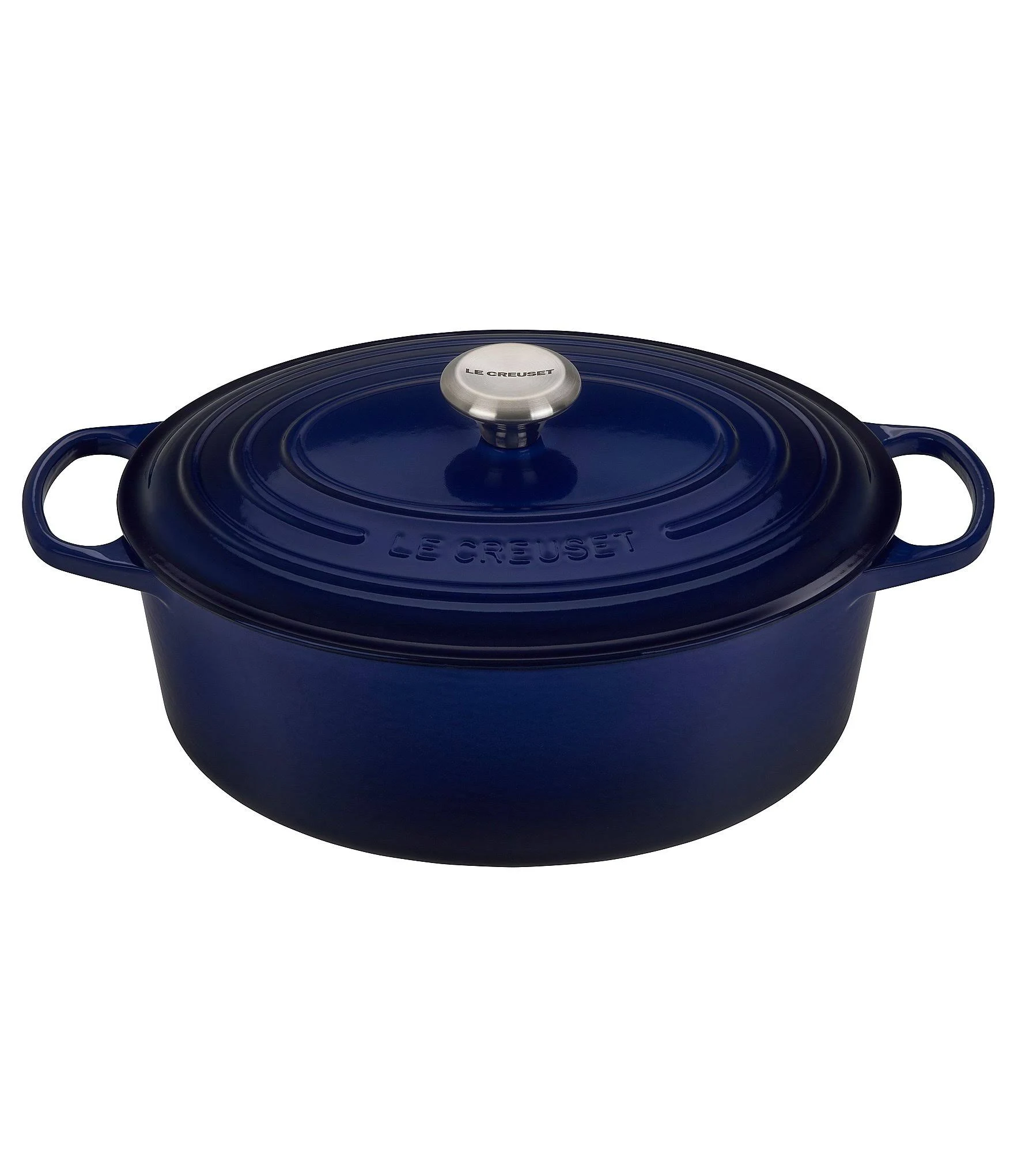 Le Creuset Signature Cast Iron 6.75-Quart Indigo Oval Dutch Oven