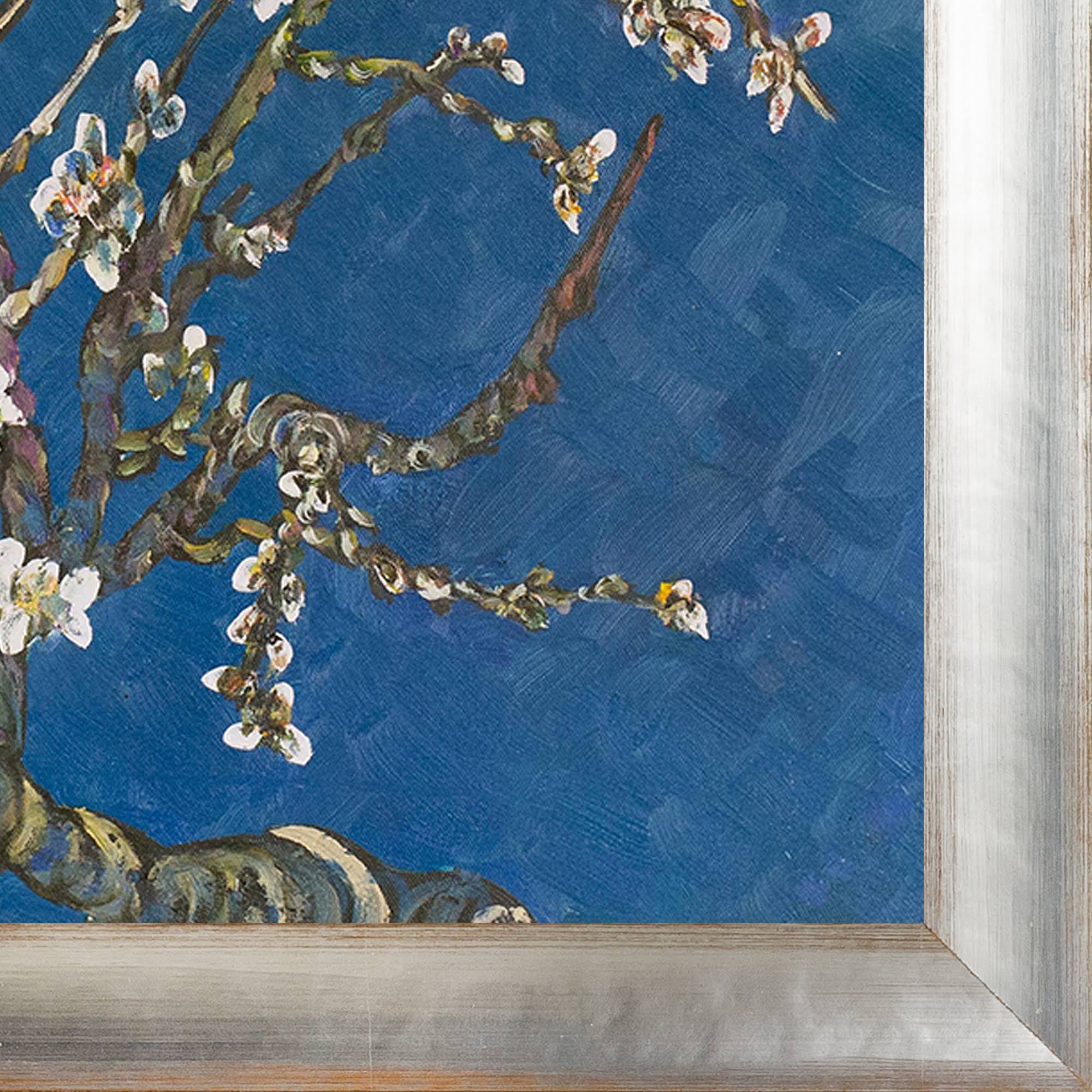 La Pastiche Vincent Van Gogh &Branches of An Almond Tree in Blossom& Hand Painted Oil Reproduction, Size: Medium, Brown