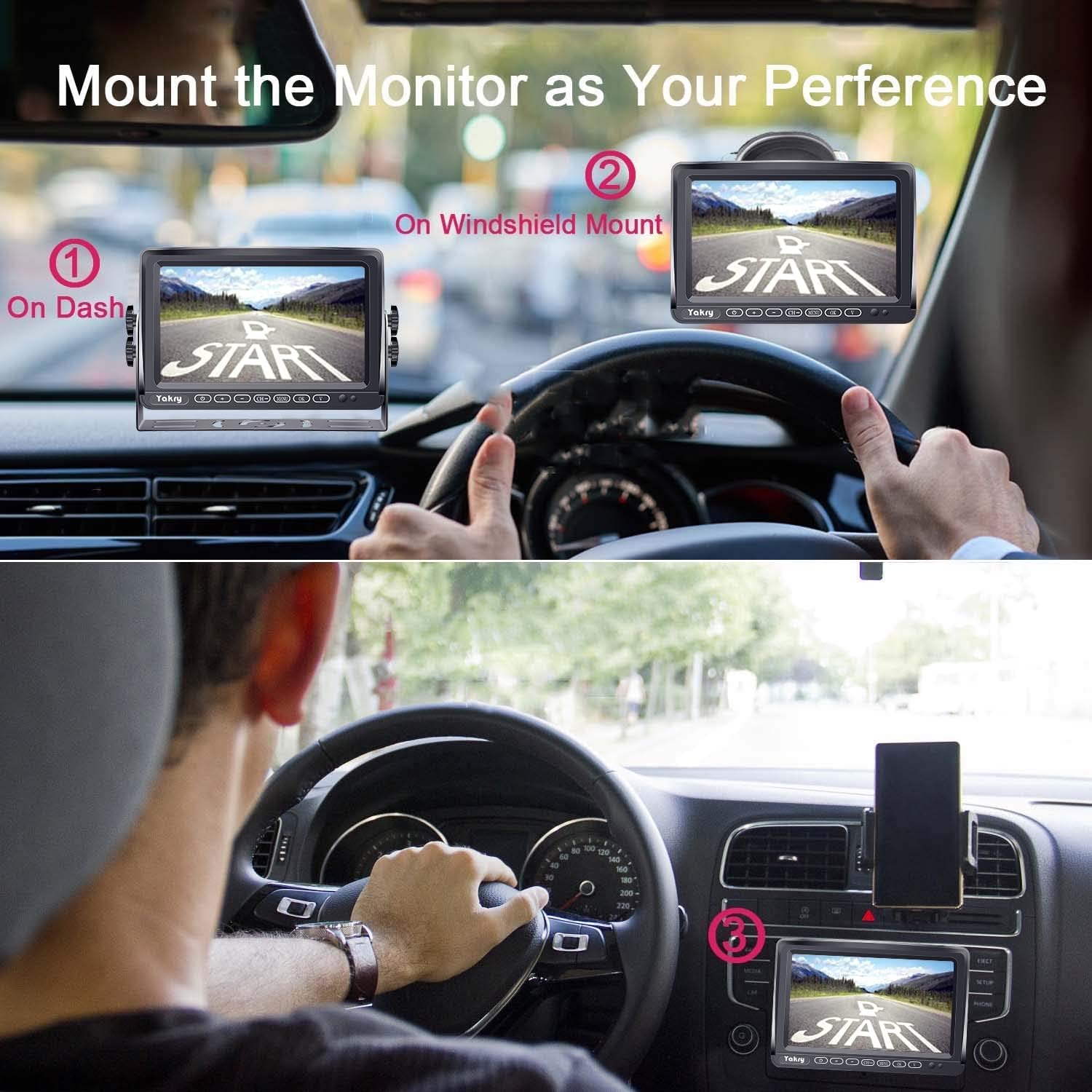 RV Backup Camera Wireless HD 1080P with 7 Inch Touch Key DVR Monitor for RVs,Campers,Trailers,Trucks Adapter for Furrion-Pre-Wired RVs High-Speed Rear View Observation IR Night Vision Yakry Y27