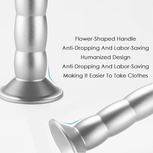 Pull Down Closet Rod,Organizer Storage Rack Lift Buffer,Extendable Adjustable Width Space Saving Wardrobe Hanger,for Wardrobe Closet Cloakroom Cupboard(Silver)