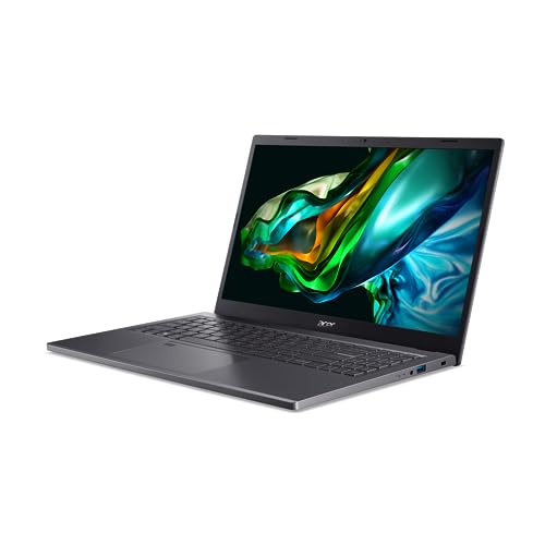 acer 2023 Aspire-A515-58M Laptop 15.6"" FHD 1920 x 1080 LED-Backlit 13th Generation Intel Core i7-1355U 10-Core 16GB LPDDR5 512GB SSD Wi-Fi 6E Windows 11 Pro Backlit Keyboard 1080p Camera, Steel Gray