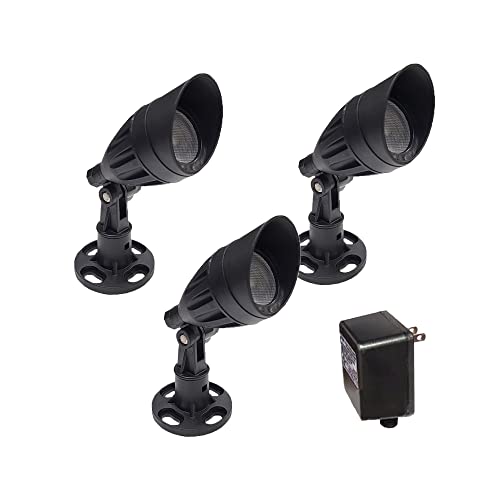HALF OFF PONDS LumiNight Pond and Landscape Lighting - (3) 3-Watt LED White Light Kit for Floating Fountains w/ 100' QD Cord