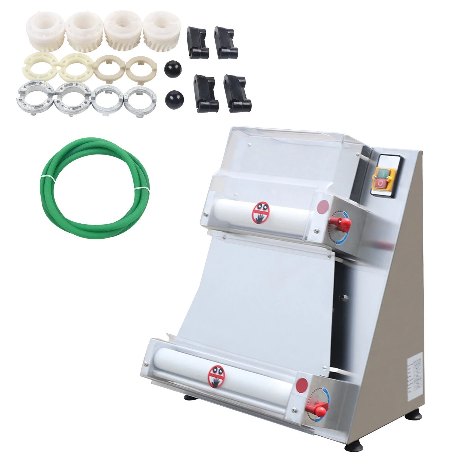 Fichiouy Pizza Press Machine 110V Automatic Pizza Dough Roller Sheeter Machine