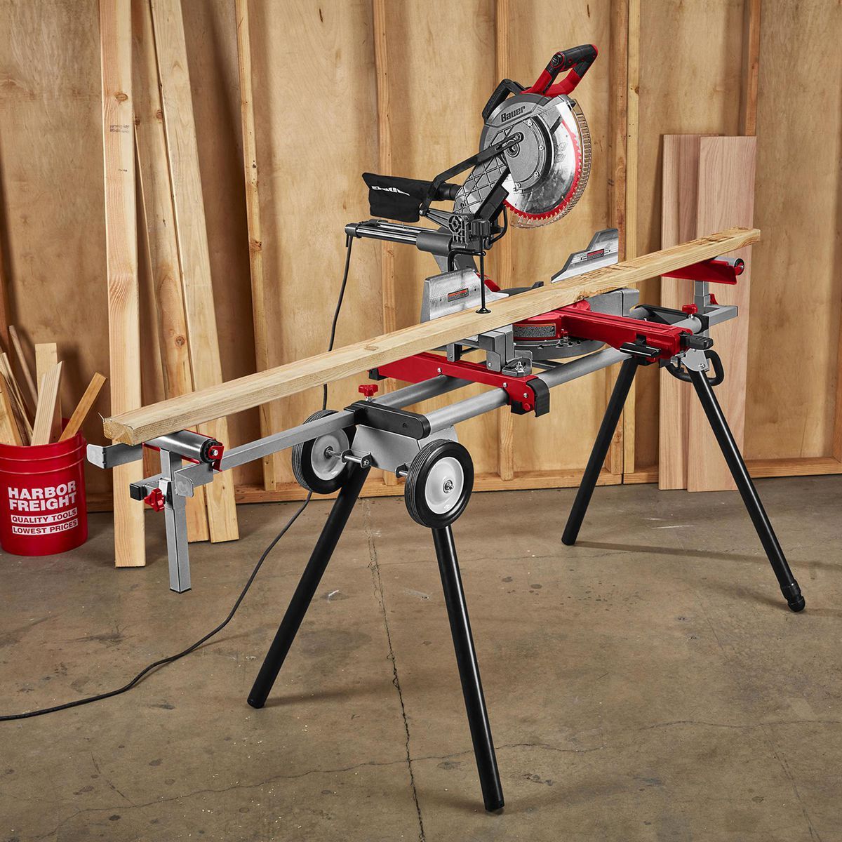 BAUER 400 lb. Mobile Folding Miter Saw Stand