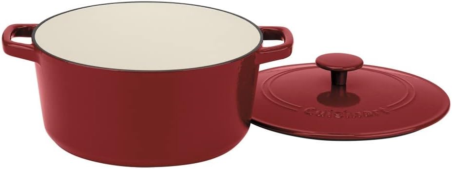 Cuisinart Chef's Classic Enameled Cast Iron Casserole Set (7-Quart, 5-Quart), Cardinal Red