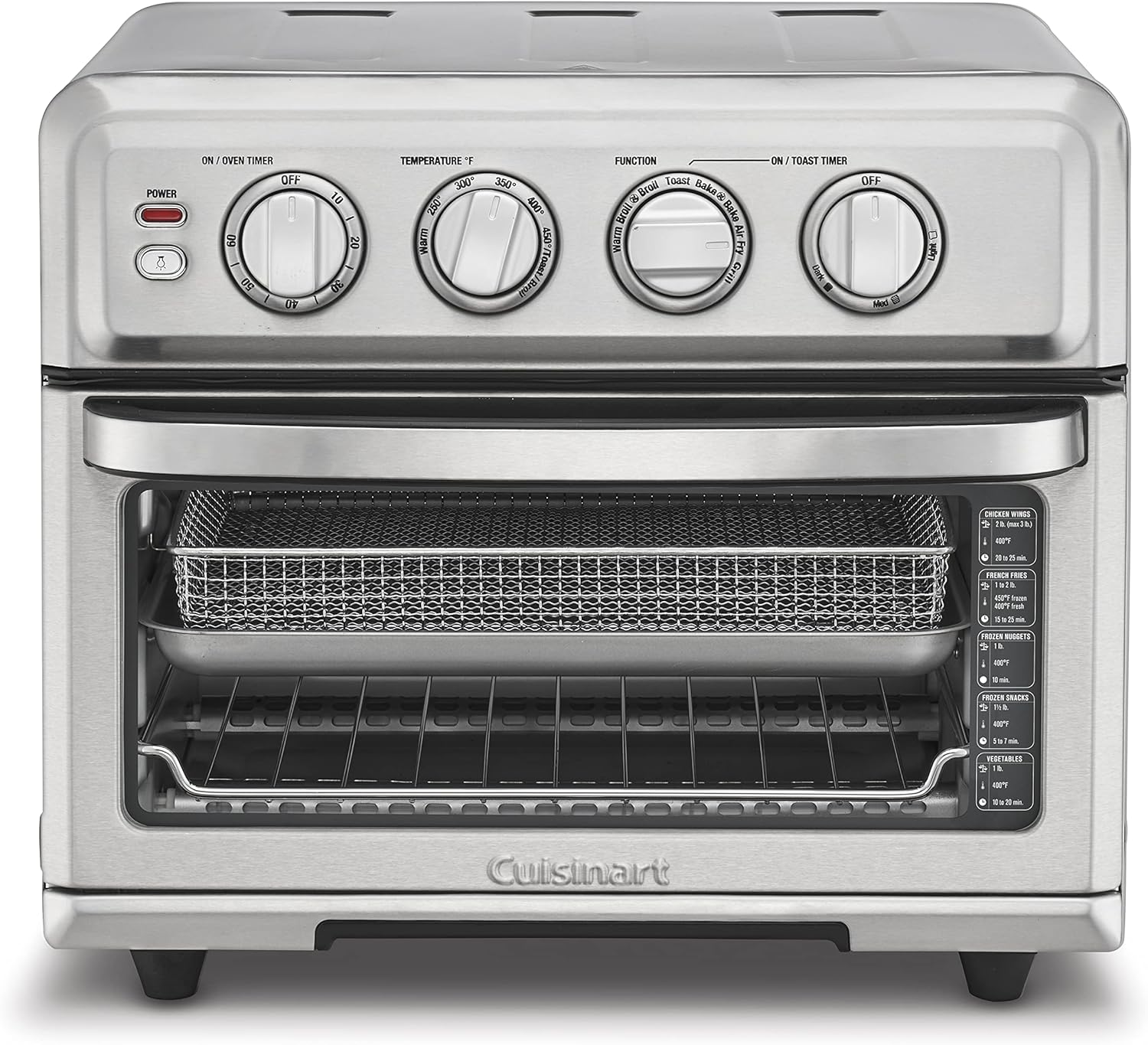 Cuisinart Air Fryer + Convection Toaster Oven, 8-1 Oven with Bake, Grill, Broil & Warm Options, Stainless Steel, TOA-70 & AMB-TOBBP Toaster Oven Baking Dish, silver, 1.12"" x 0.86"" x 0.16"""