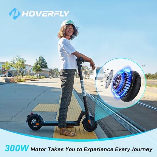 GXL MAX Electric Scooter for Adults, Anti Flat 10" Solid Tire, Max 18 Mile Range and 15.5Mph Speed Power by 300W Motor, Portable Foldable Commuting Escooter for Adult with EABS&Disc Braking