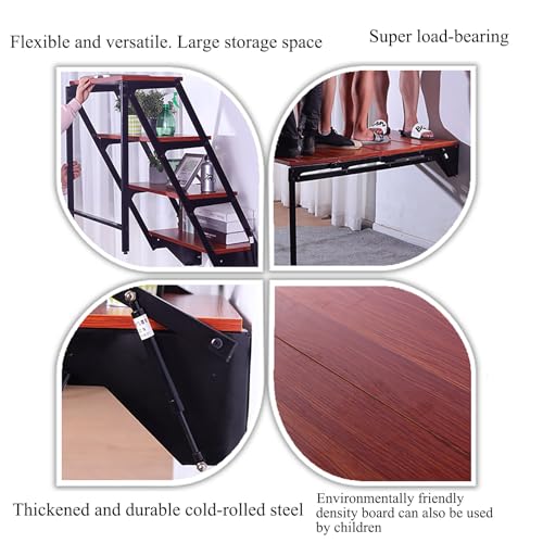 Murphy Folding Table, Fold Fown Dining Table Wall-Mounted Drop-Leaf Table, Wall Mounted Workbench,Wall Mounted Table Dining Table, Space Saving Storage Shelf, Multifunctional Desk & Shelf (Color : B