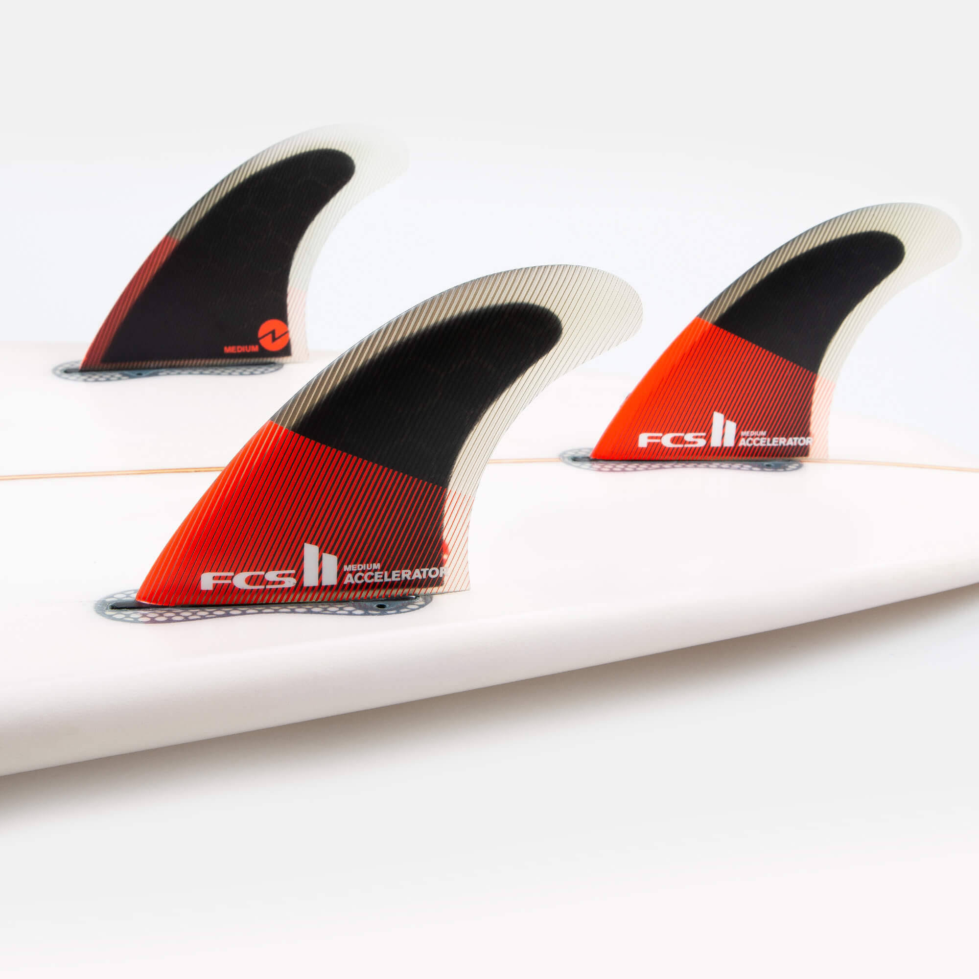 FCS II Accelerator PC Small Tri Fin Set - Red/Black