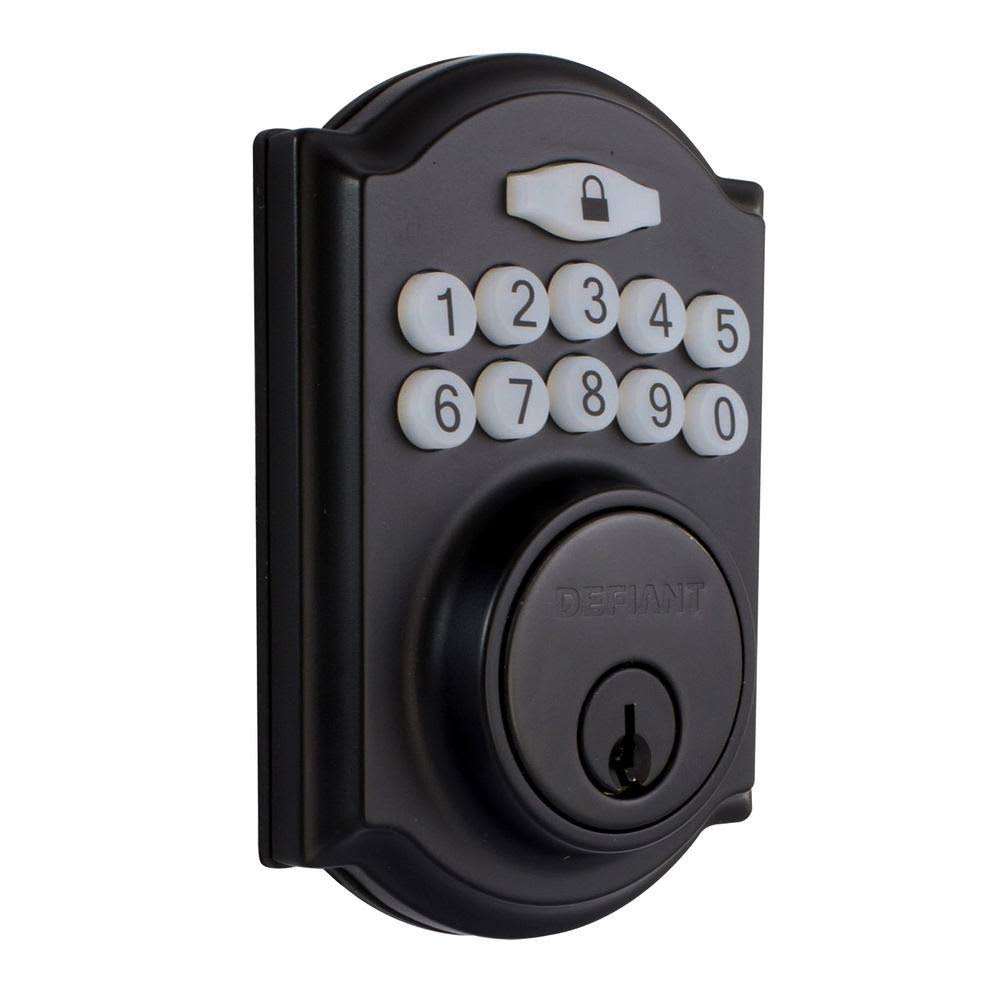 Defiant Castle Matte Black Single Cylinder Electronic Keypad Deadbolt