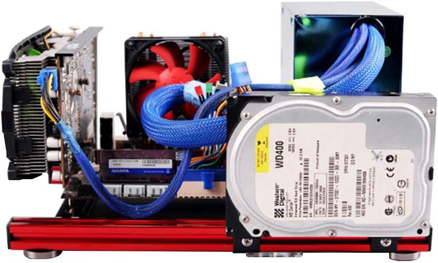 ITX Test Bench Computer Case PC Test Bench, ITX Computer Open Air Case Bracket Aluminum DIY Bare Frame, ATX Case Open Air Computer Case ITX Motherboard Test Bench-Black