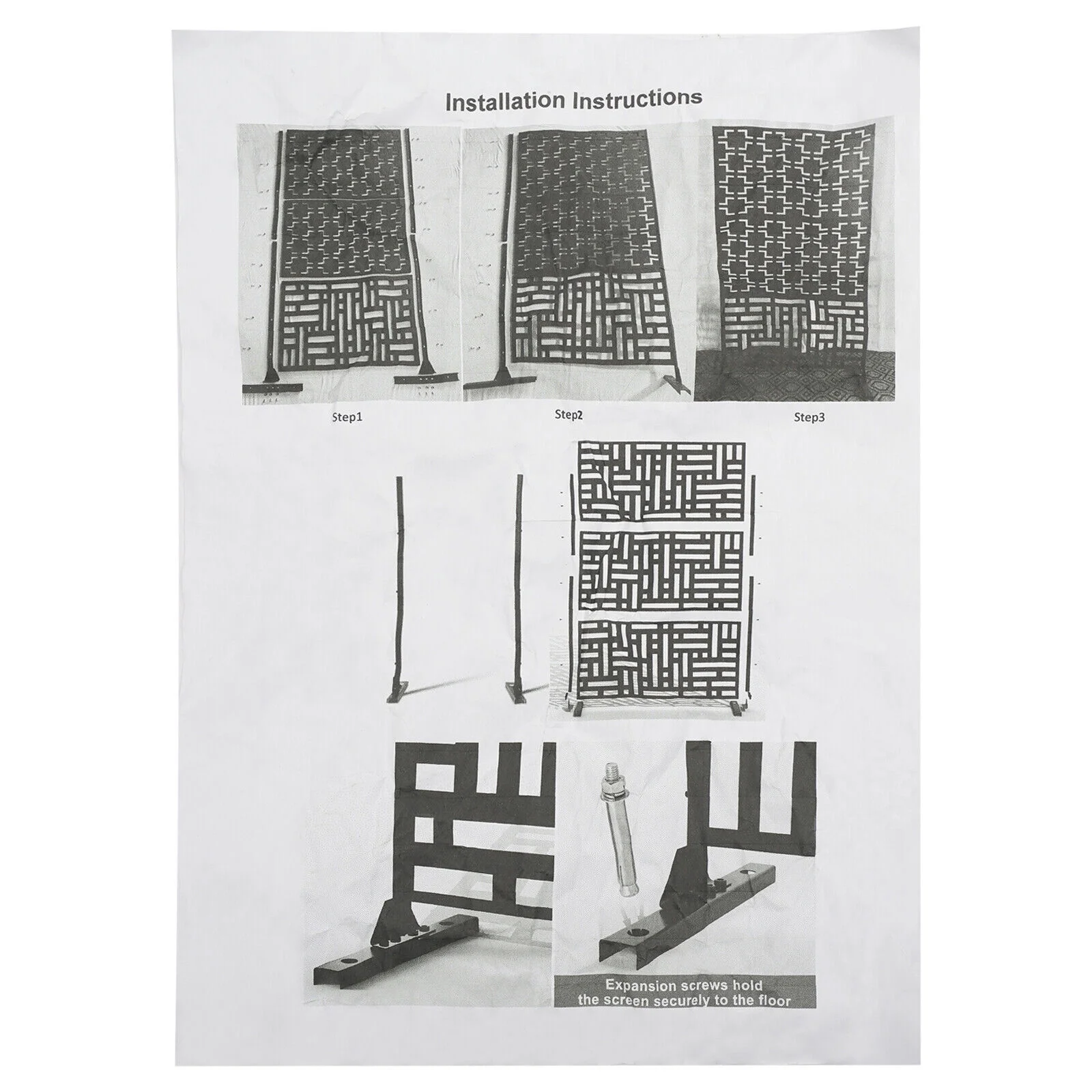 Outdoor Decorative Privacy Screen Panel Steel Garden Flower Pattern Fence for Garden, Yard
