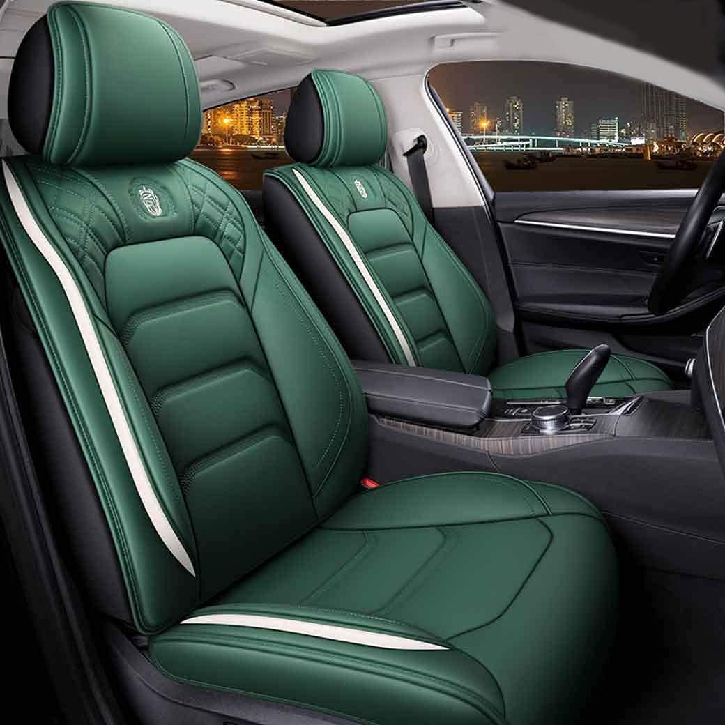 OSO Comfortable Leather Auto Car Seat Covers 5 Seats Full Set Universal Fit (Blue&White)