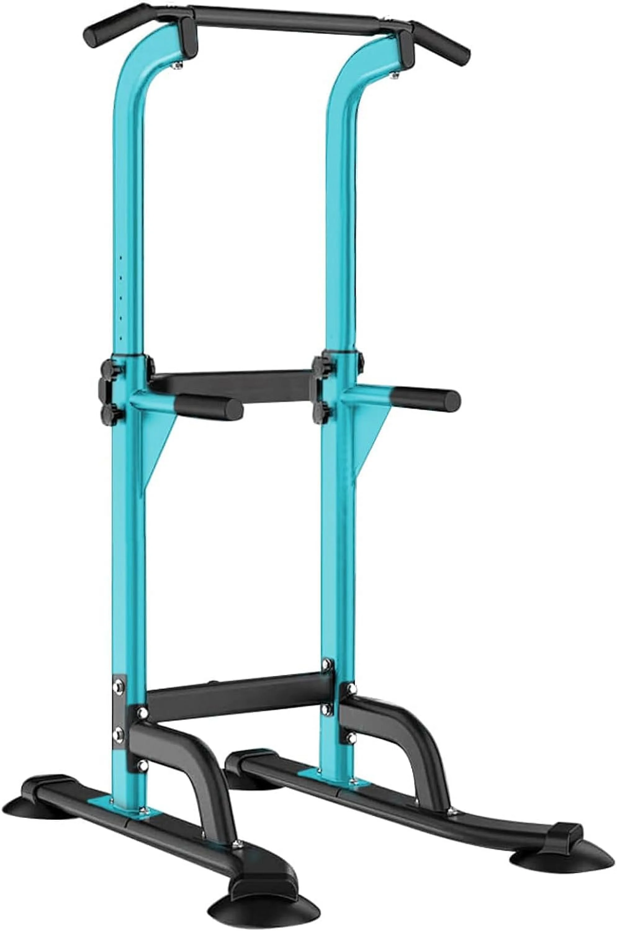 SOGES Height Adjustable Power Tower Dip Stands Pull up Bar Strength Training for Home Gym Black