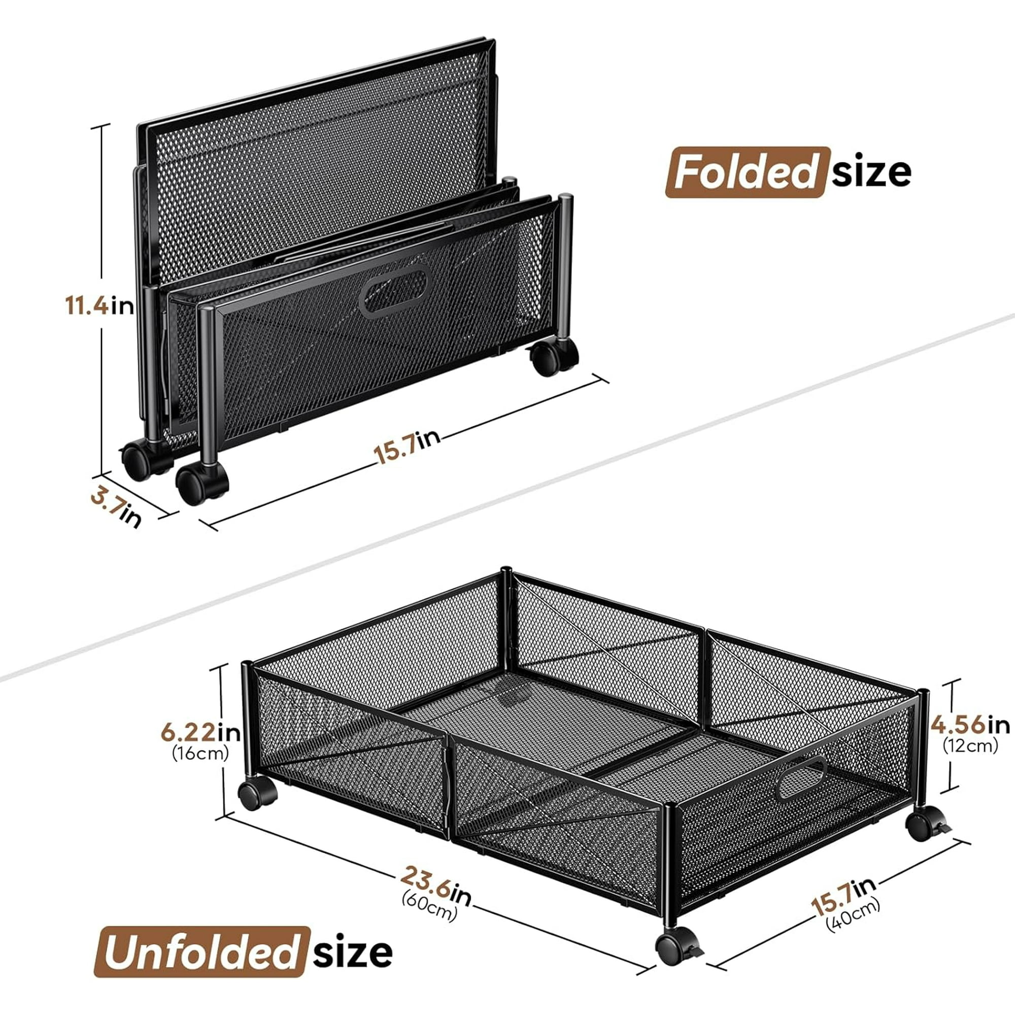 Under Bed Storage, Under the Bed Storage Containers with Wheels, Under Bed Shoe Storage Organizer Drawer for Bedroom Clothes Shoes Blankets -2Pack