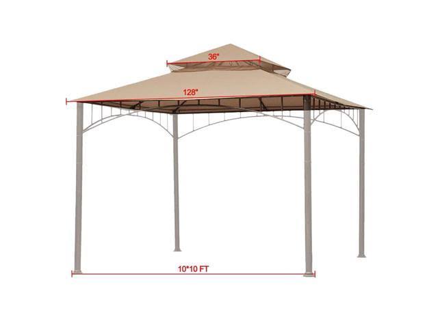 Yescom 10.6&x10.6& Outdoor Gazebo Canopy Top Replacement 2-Tier UV30 200g PA Patio Cover for Madaga Frame