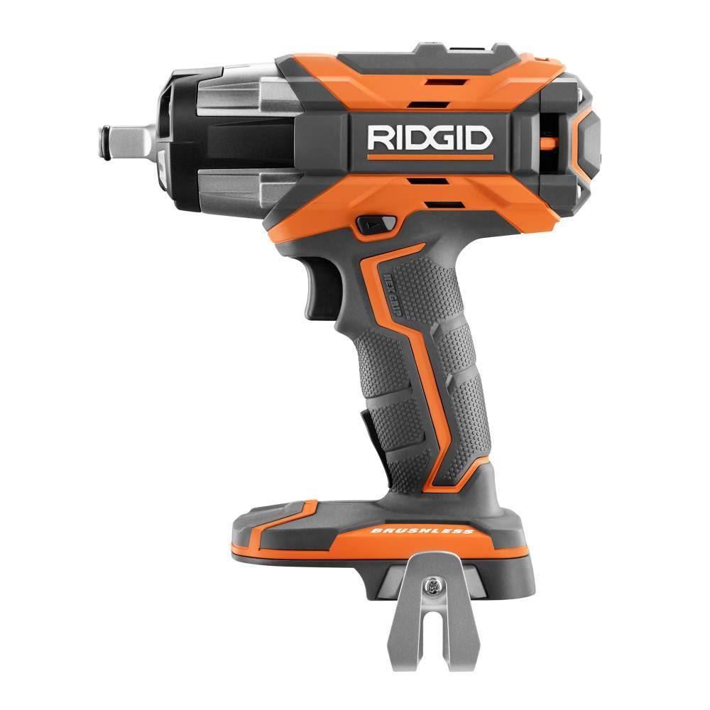 Ridgid 18-Volt Lithium-Ion Cordless Brushless 4-Mode Compact Impact Wrench Kit W