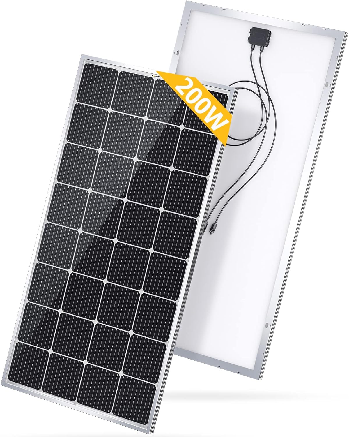 BougeRV 400 Watts Solar Panel, 9BB Cell 22.8% High-Efficiency Class A Module Monocrystalline Technology Work with 12/24 Volts Charger for RV Camping Home Boat Marine Off-Grid(200W * 2)