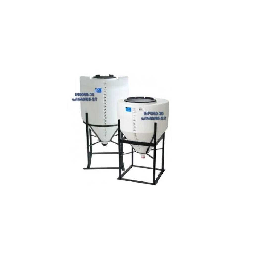 110 Gallon 55 Degree Plastic Cone Bottom Inductor Tank with Fully Draining Outlet in White - Shop Hardware Tools Online Store