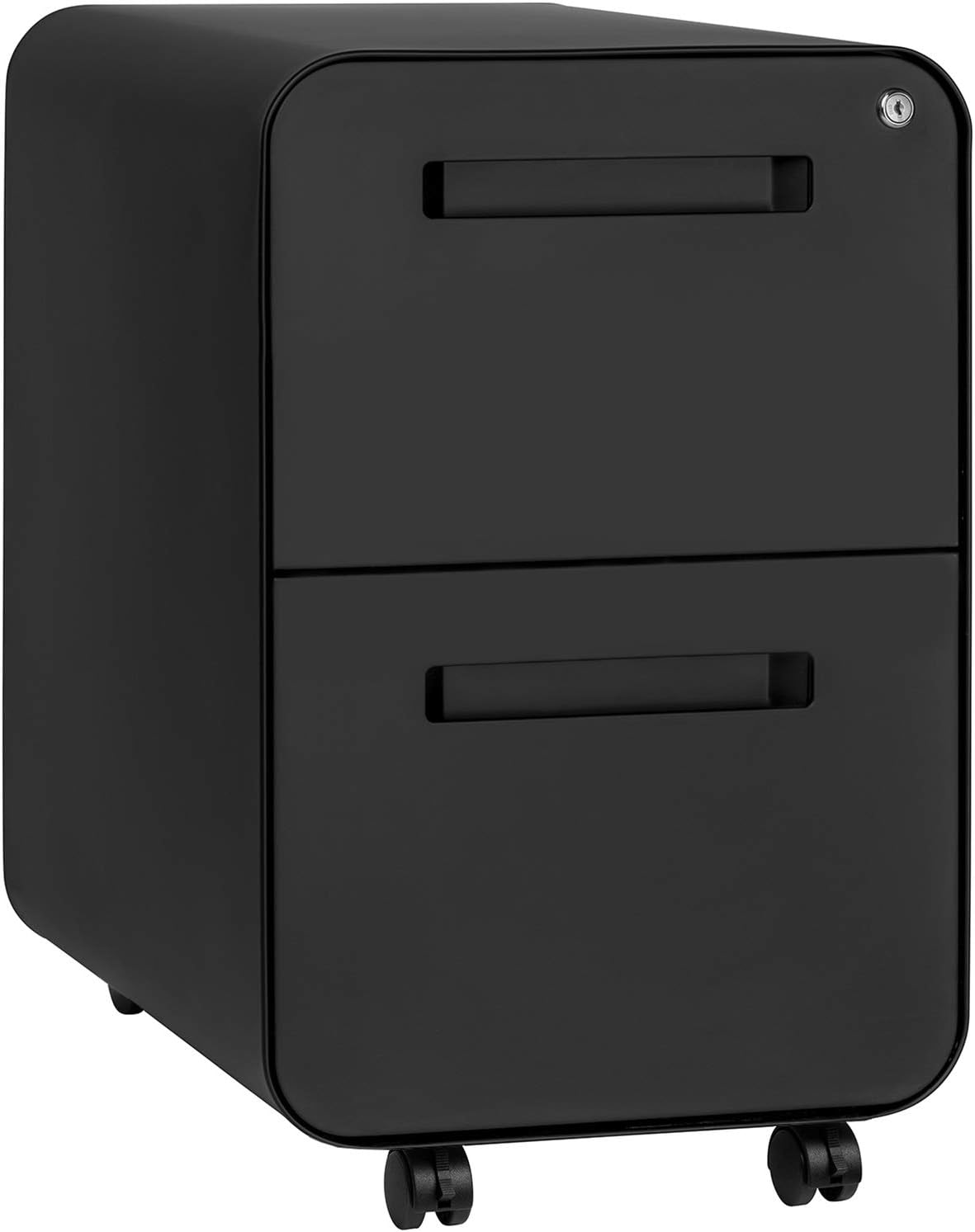 Laura Davidson Furniture Stockpile 2-Drawer Modern Mobile File Cabinet, Commercial-Grade (Black)