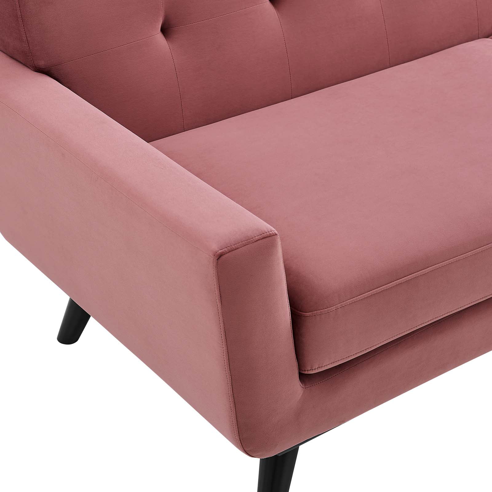 Modway Engage Performance Velvet Armchair in Dusty Rose