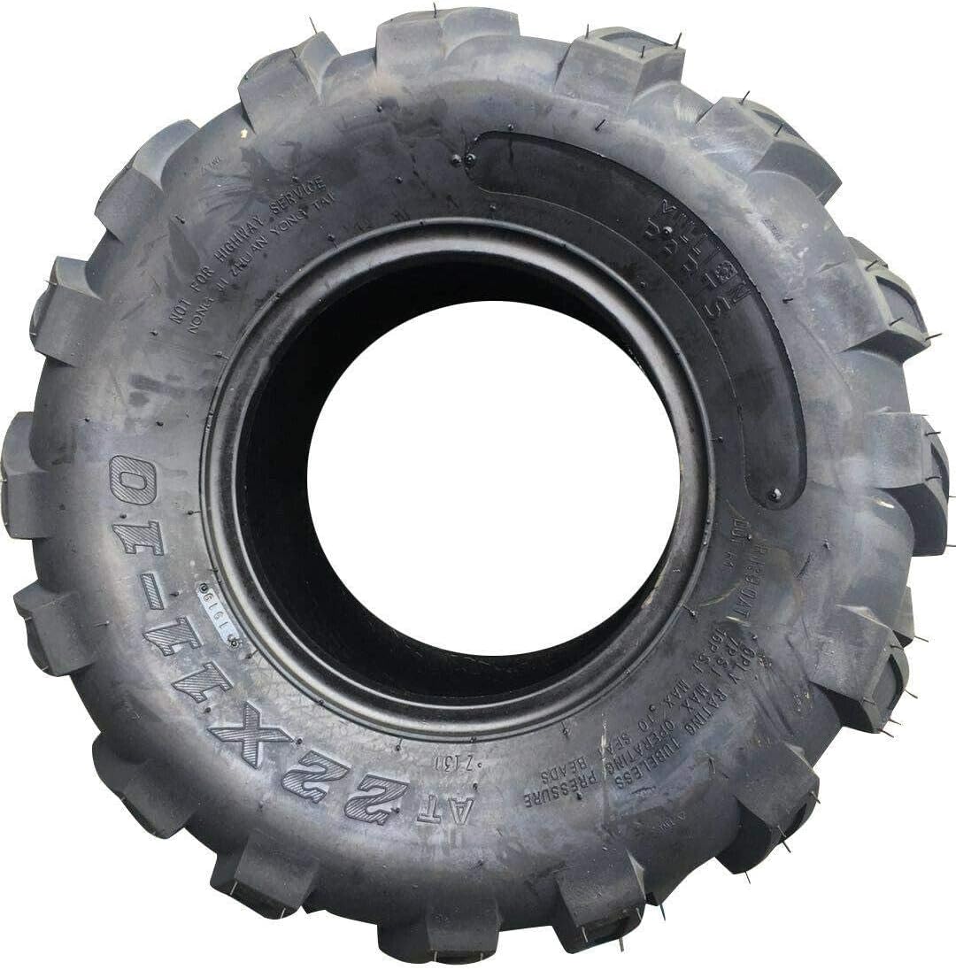 MOTORHOT Set of 2 ATV/UTV 22X11-10 4 Ply Black Rubber Tires 10285