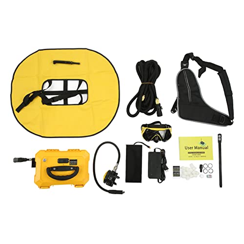 ZWZRFMZHML Base Upgraded Scuba Diving Ventilator Tankless Diving System, Scuba Respirator Equipment Artificial Fish Gill Submersible US 100‑240V D4000, Portable Rechargeable Scuba