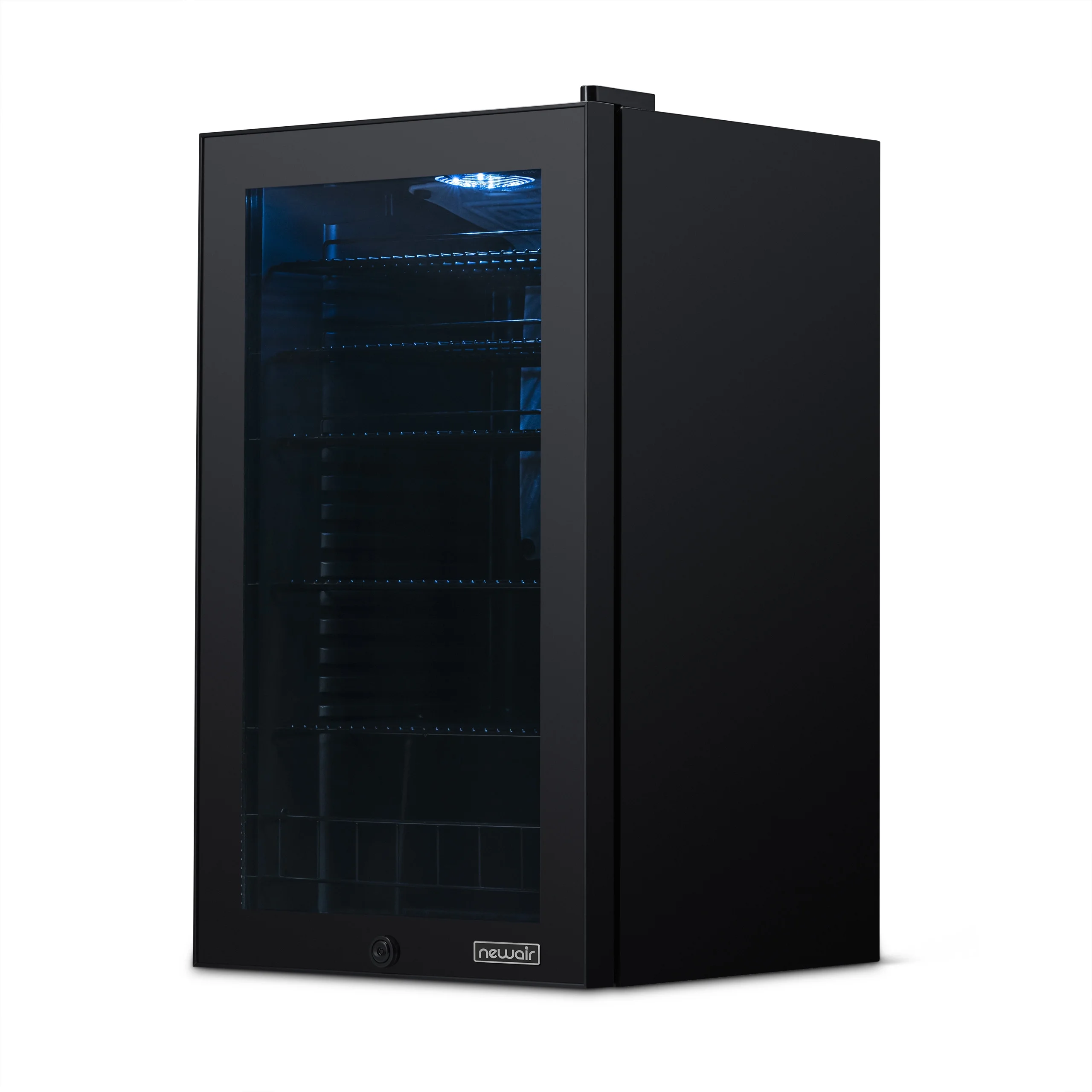 Newair 126 Can Beverage Refrigerator Cooler, Freestanding Mini Fridge in Black for Home, Office or Bar