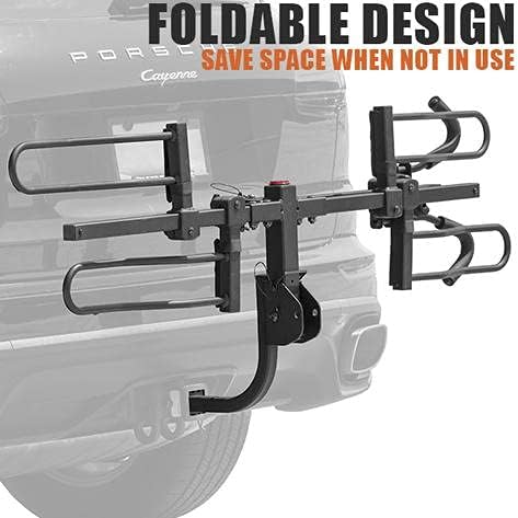 BV 2-Bike Bicycle Hitch Mount Rack Carrier for Car Truck SUV - Tray Style Smart Tilting Design (2-Bike Carrier)