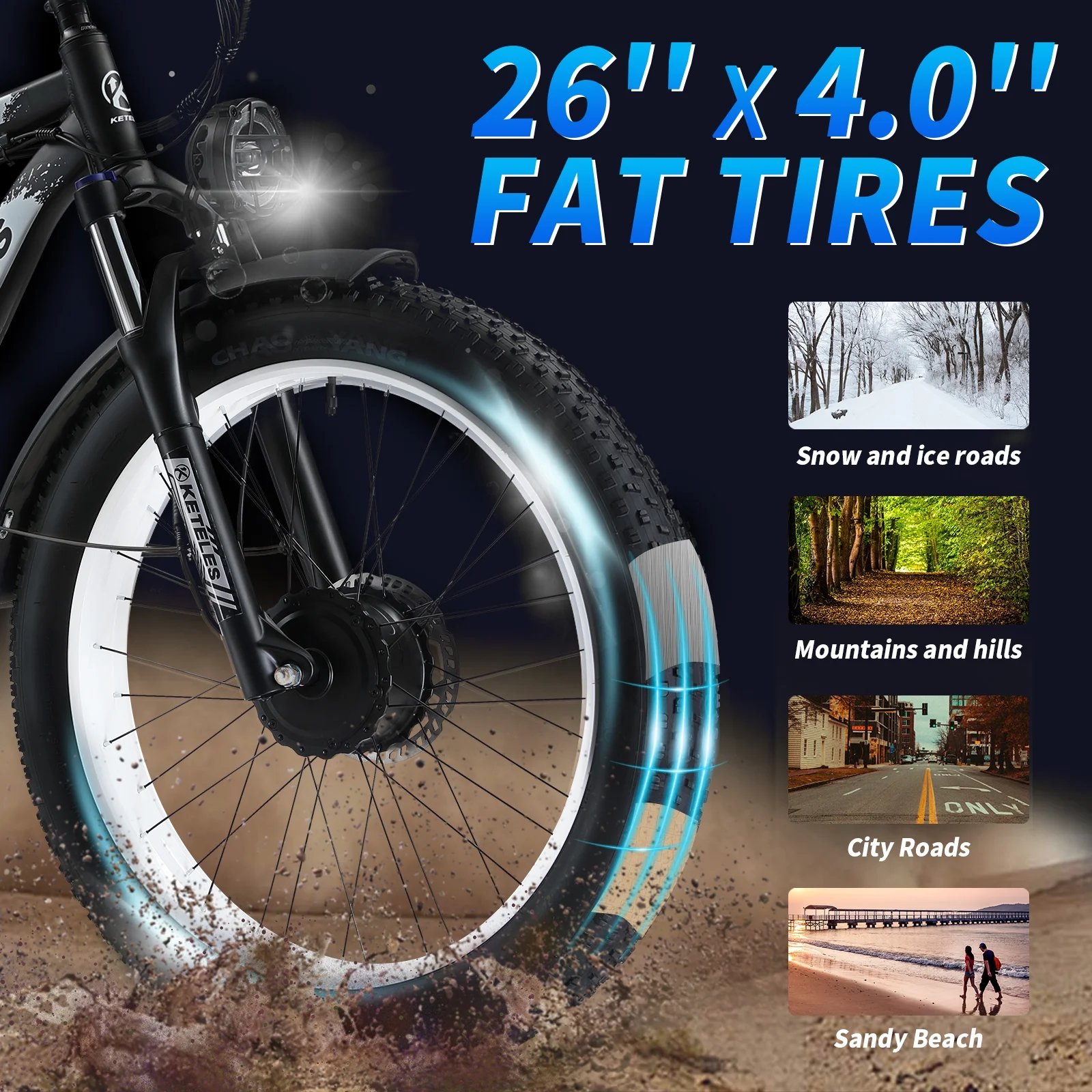 Fat Tire Electric Bike for Adults,48V 23Ah Removable Battery Electric Mountain Bikes Dual Motor AWD 2000W 35MPH Adult Electric Bicycles Shimano 21 Speed with Hydraulic Disc Brakes