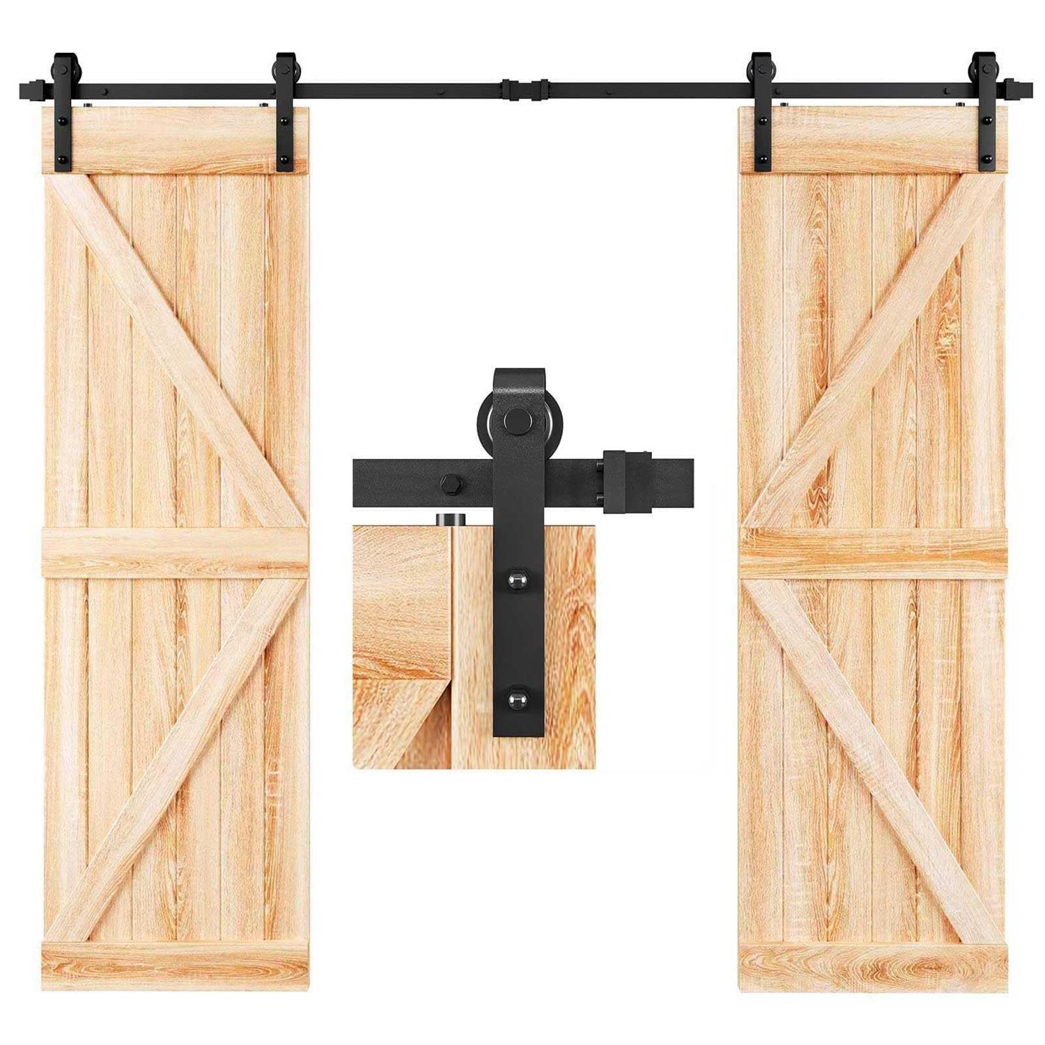 EaseLife 8 ft Double Door Sliding Barn Door Hardware Track Kit Pulley,Heavy Duty,Slide Smoothly Quietly,Easy Install - Shop Hardware Tools Online Store