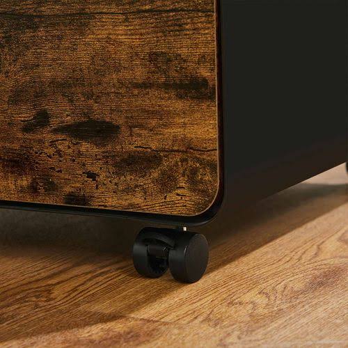 SONGMICS Black u0026 Rustic Brown File Cabinet with 2 Drawers