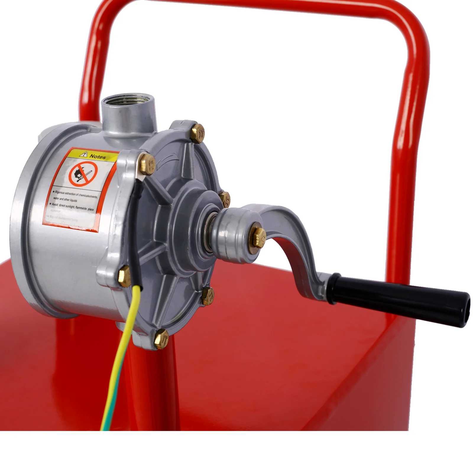 Tabaray 30 Gallon Gas Caddy With Wheels, Fuel Transfer Tank Gasoline Diesel Can Reversible Rotary Hand Siphon Pump, Fuel Storage Tank For Automobiles ATV Car Mowers Tractors Boat Motorcycle(Red) - Curated Treasures Market