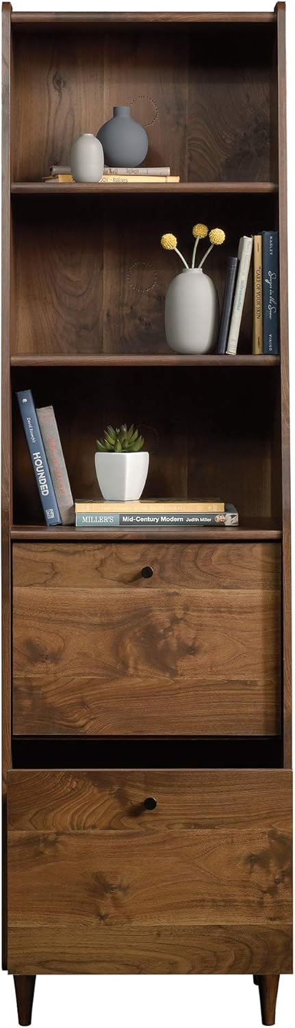 Sauder Harvey Park Narrow Bookcase, Grand Walnut finish
