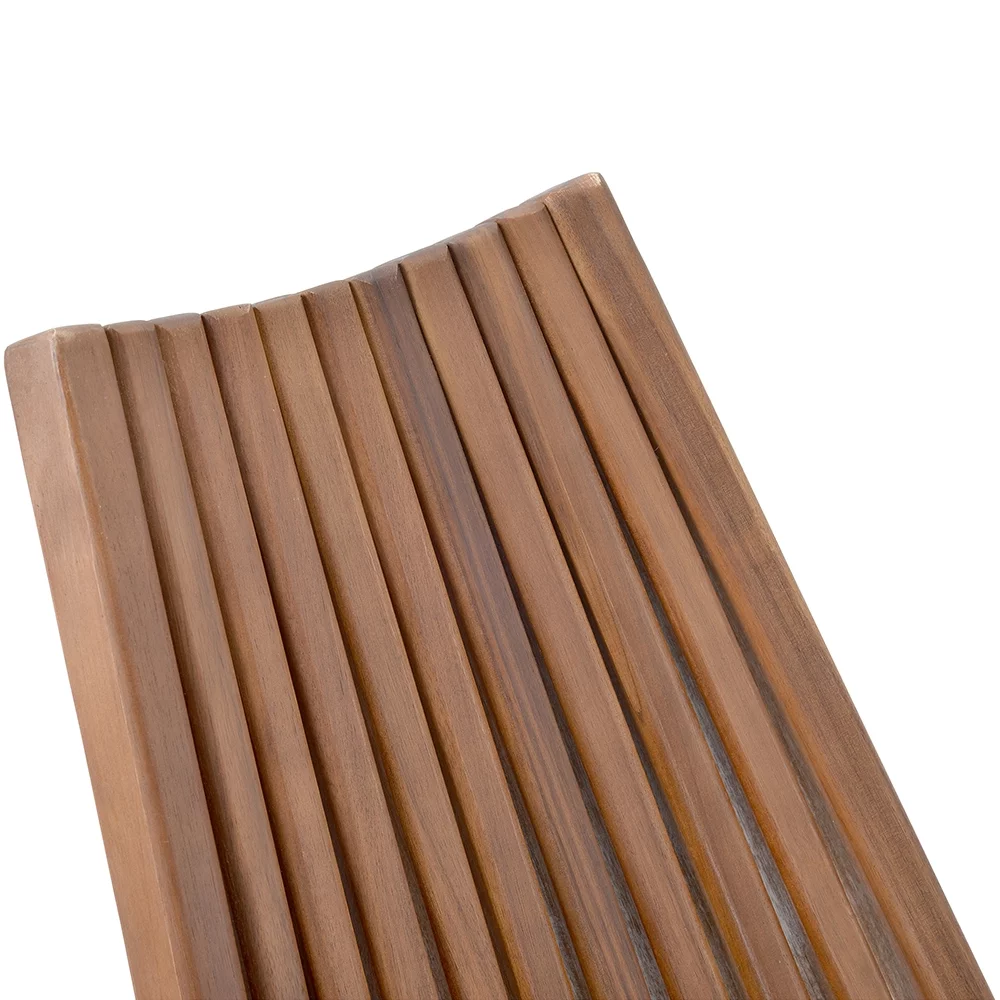 Folding Wooden Outdoor Chair, Stylish Low Profile Acacia Wood Lounge Chair for the Patio, Porch, Lawn, Garden, Assembly Required