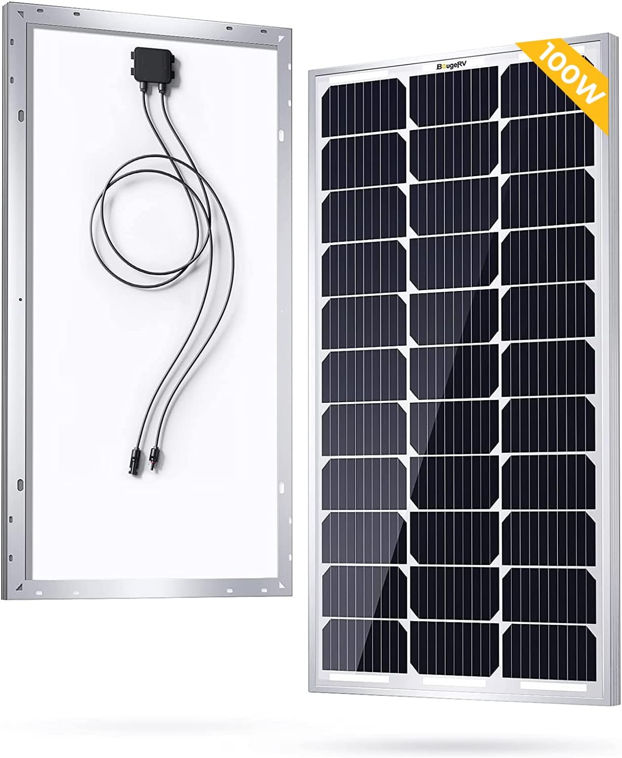 BougeRV 400 Watts Solar Panel, 9BB Cell 22.8% High-Efficiency Class A Module Monocrystalline Technology Work with 12/24 Volts Charger for RV Camping Home Boat Marine Off-Grid(200W * 2)