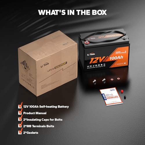 LiTime 12V 100Ah LiFePO4 Battery BCI Group 31 Lithium Battery Built-in 100A BMS, Up to 15000 Deep Cycles, Perfect for RV, Marine, Home Energy Storage